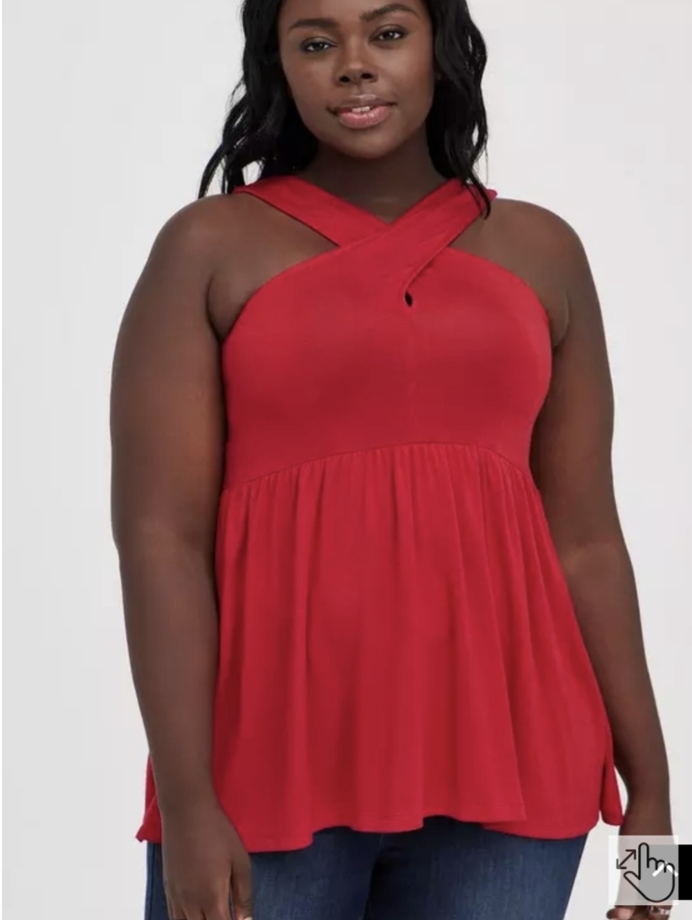 Torrid NWT Sz 2 Deep Red Rayon-Spandex Top with Halter Neck